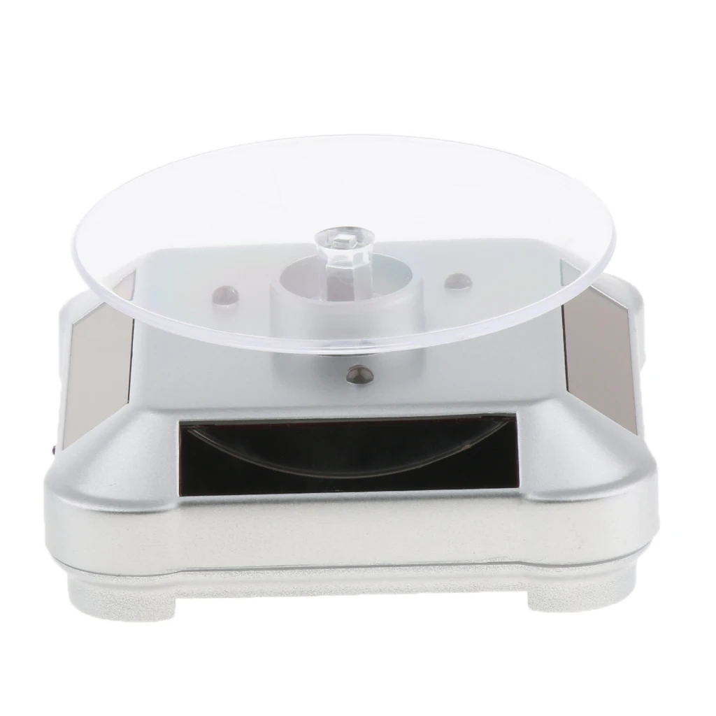 Solar Powered Rotary Display Stand Turn Table Changing Color Lights, helps catch customer's eyes