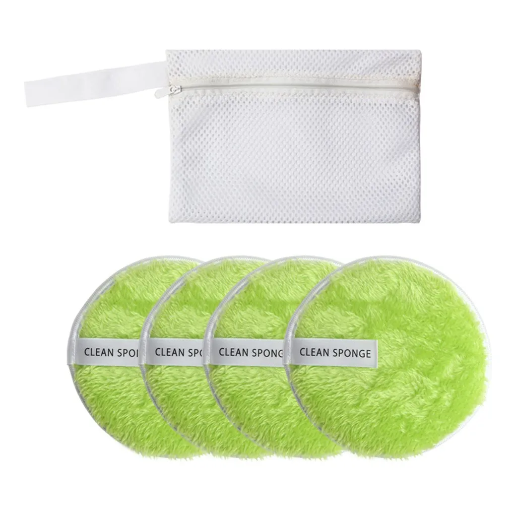 4 шт. пуховка для пудры Пушистый Плюшевый для снятия макияжа полотенце для очищения лица текстильная салфетка удобная мягкая пышная красота макияж с сумками 9,17