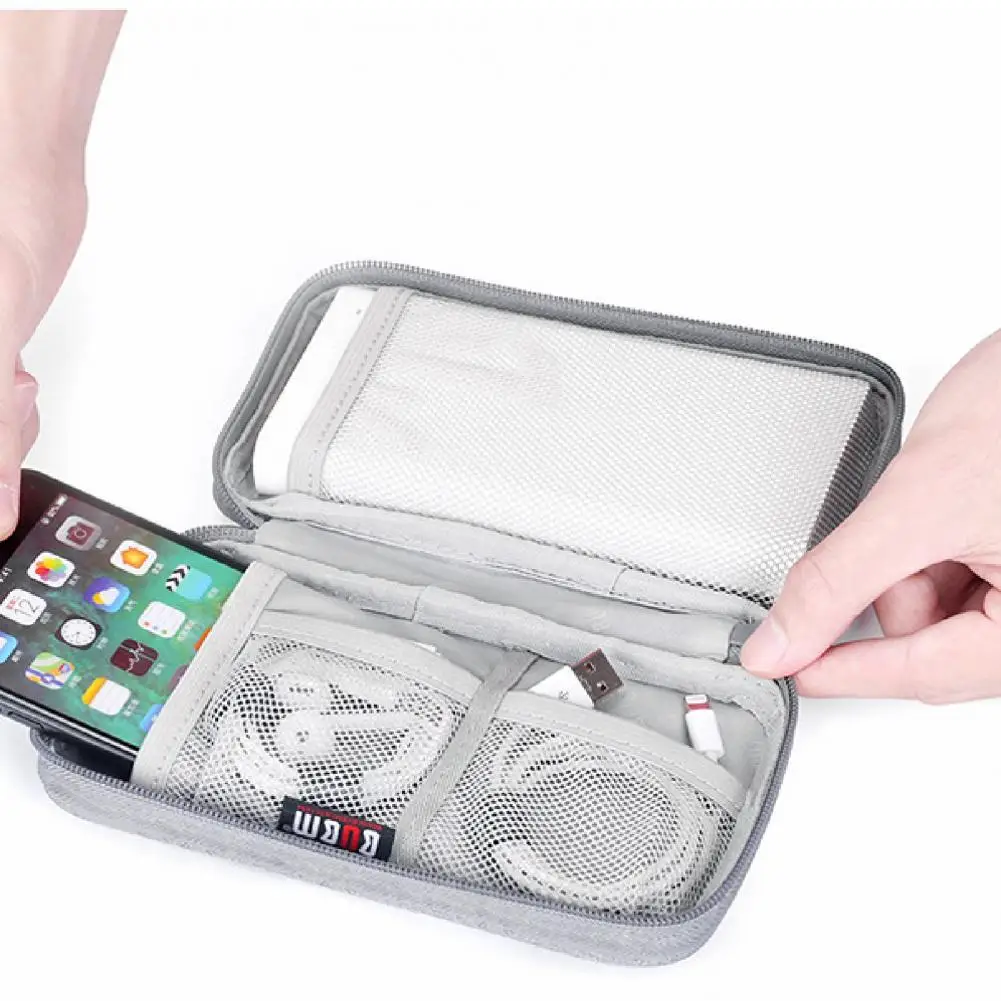 

Multifunctional Travel Polyester Power Bank Pouch Storage Bag Protective Carrying Case Pack for Earphone Cell Phones Data Cable