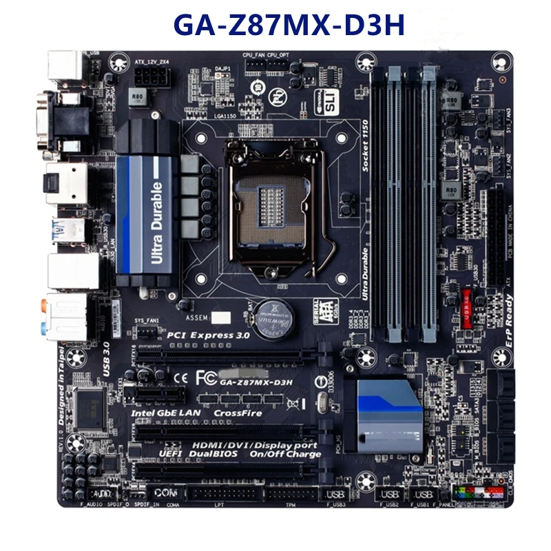 Для gigabyte GA-Z87MX-D3H оригинальная материнская плата Intel Z87 LGA 1150 2 Way SLI mATX | Компьютеры и