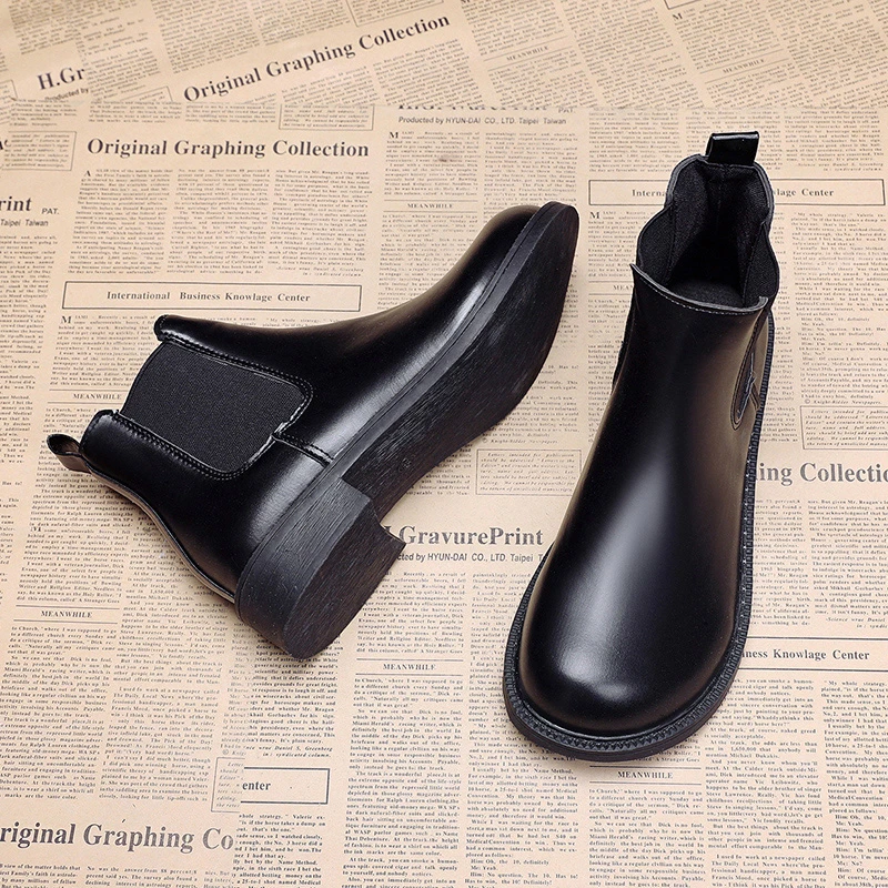 2021 New Chelsea Boots Women's Ankle Boots British Style Girls Naked Boot Round Toe Winter Shoes