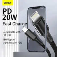 Baseus 20W PD kabel USB typu C dla iPhone 13 12 Pro Xs Max szybka ładowarka dla MacBook iPad Pro type-c przewód danych USBC 2