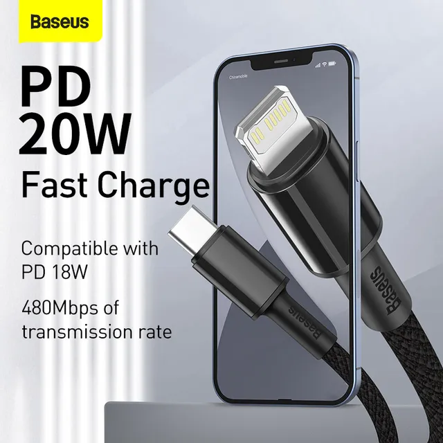 Baseus 20W PD kabel USB typu C dla iPhone 13 12 Pro Xs Max szybka ładowarka dla MacBook iPad Pro type-c przewód danych USBC 2