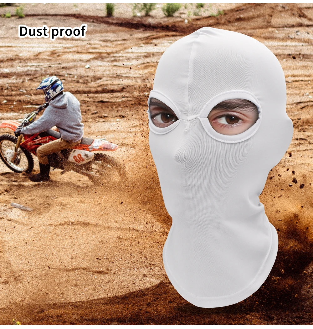 WOSAWE Motorcycle Balaclava Full Face Cover Mask Breathable Three 2 Hole CS Motocross Helmets Beanie Face Masks Black White