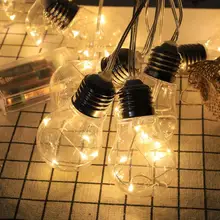 

5/8m Solar LED Light Bulbs 10/20Bulb Christmas Decoration String Light Fairy Light Garland Outdoor Garland New Year Party Decor