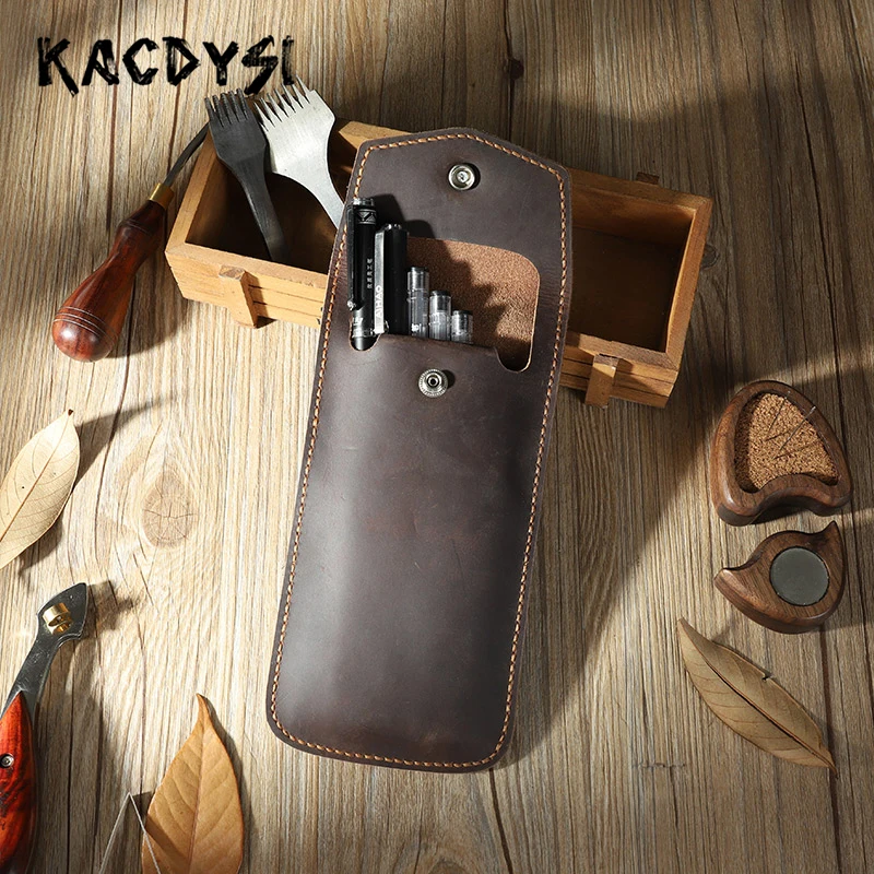 Crazy Horse, кожаная, ручная, Ретро стиль, унисекс, сумка для карандашей, Классическая, сумочка для ручек, новейшая косметика, Кисть для макияжа, сумка, чехол, ручка, футляр для карандашей