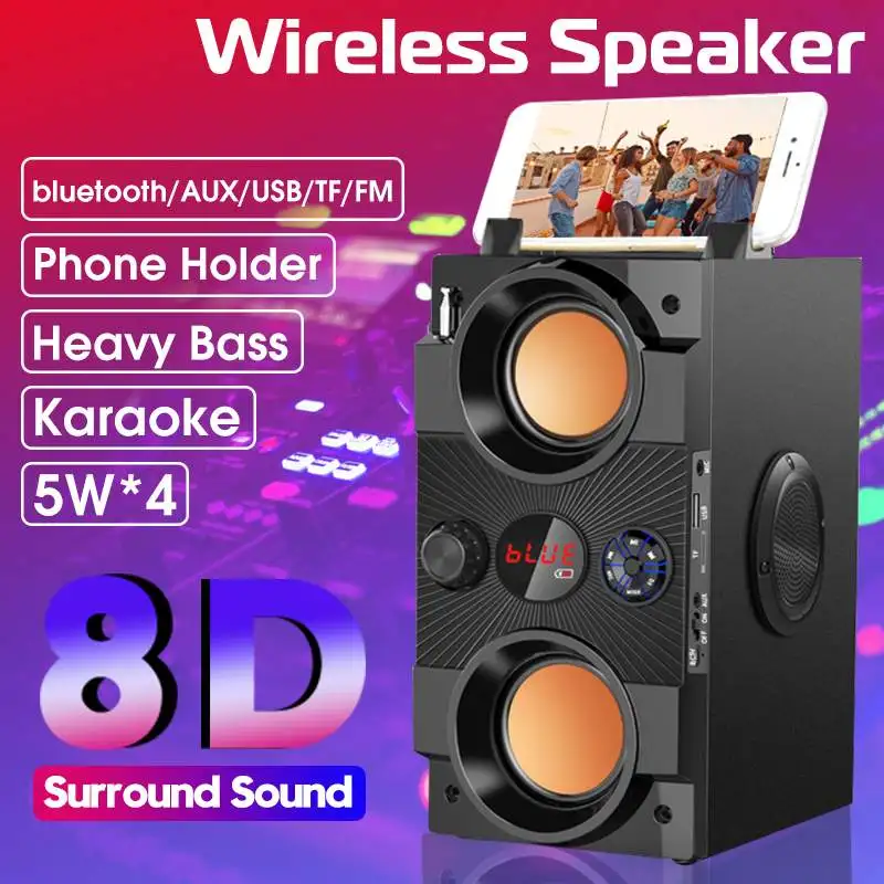 Портативная беспроводная bluetooth-колонка 5 Вт * 4 8D система объемного звука сабвуфер