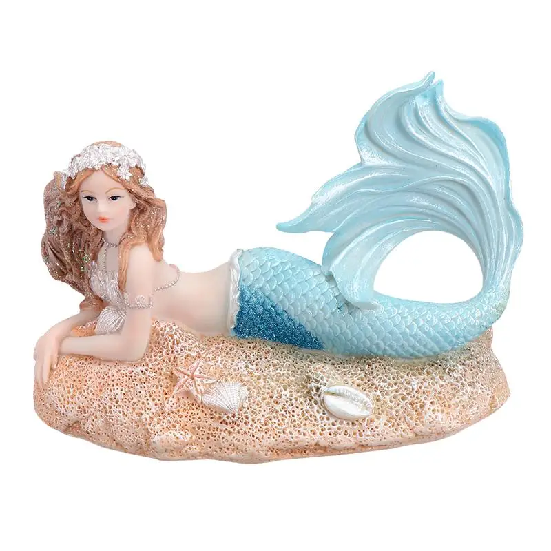 Creative Home Decor 3D Mermaid Resin Figurine Ornament Aquarium Decorations 