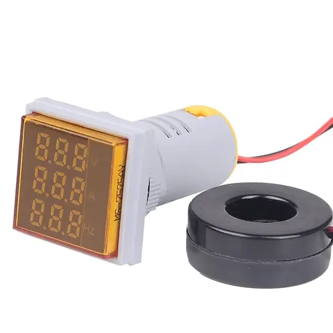 60-500V 0-100A LED Digital Voltmeter Ammeter Hertz HZ Signal Lights 220V Voltage Current Meter Volt Amp Tester Detector