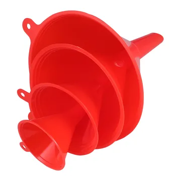 

2 Sets/8PCS Plastic Funnels Gasoline Kerosene Liquid Funnels for Kitchen Car Automobile (Random Color)