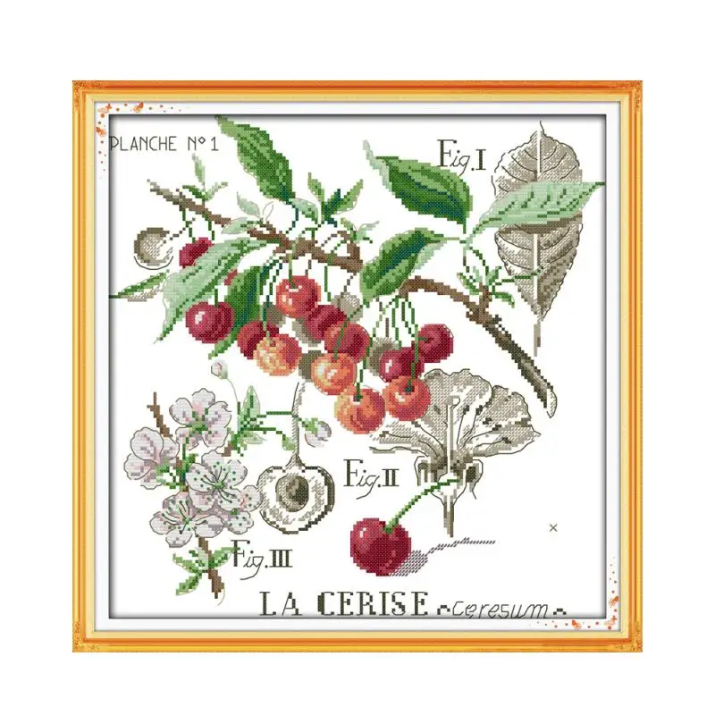 Cherry (1) Набор для вышивки крестиком фруктовый узор напечатанный на холсте 18 карат холст вышивка сделай сам