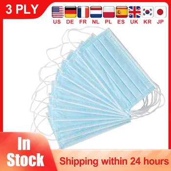 

In Stock Fast Delivery Non Woven Disposable Face Mask 50-200PCS 3-layer Medical Masks Surgical Mask Unisex Ear loop Mouth Mask
