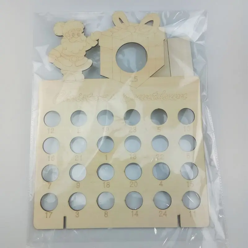Санта Клаус дерево Рождество Адвент календарь полый обратный отсчет DIY шоколадный стенд P31E