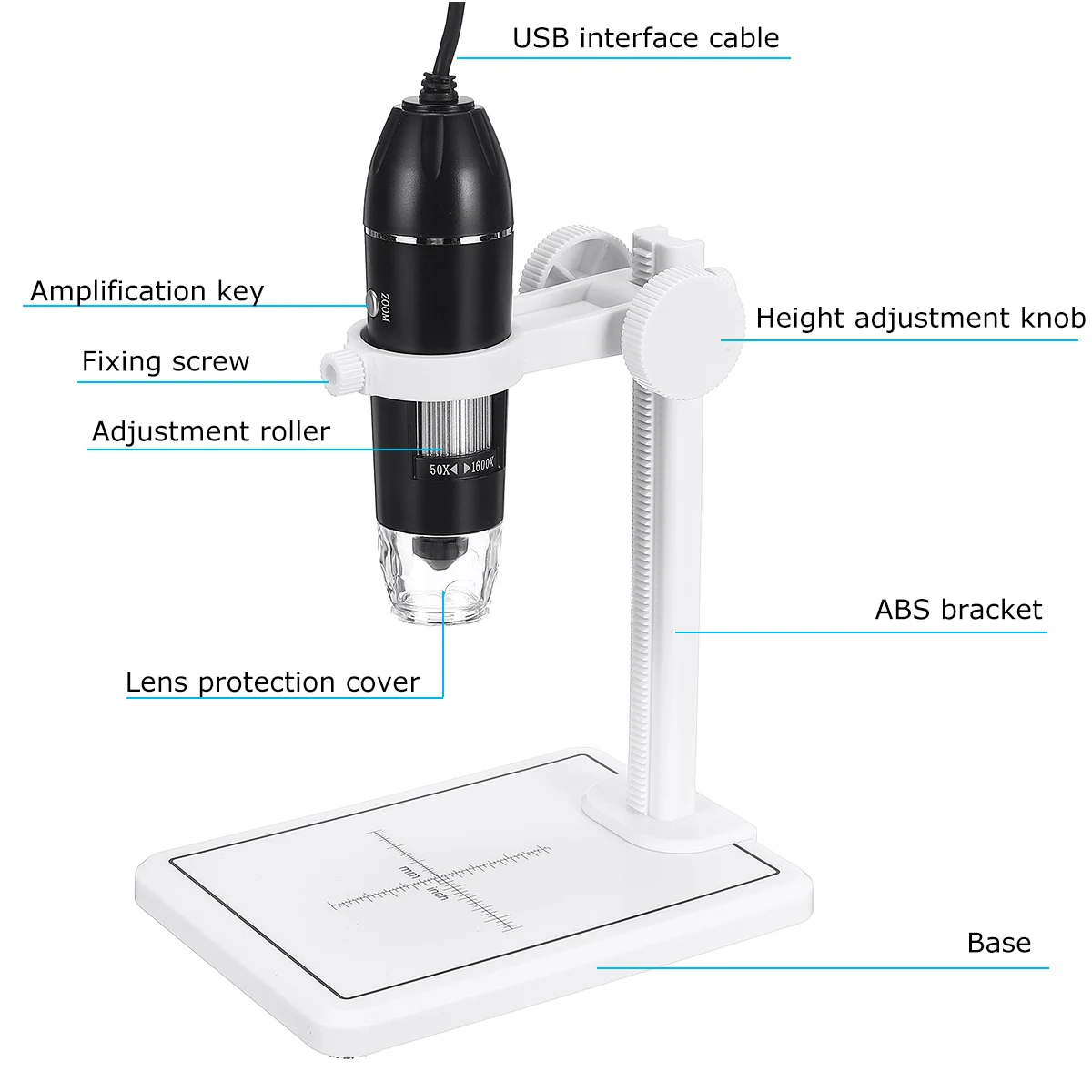 1600x Professional Usb Digital Microscope 8 Leds 2mp Electronic Microscope  Endoscope Zoom Camera Magnifier Lift Stand Adapter - Microscopes -  AliExpress