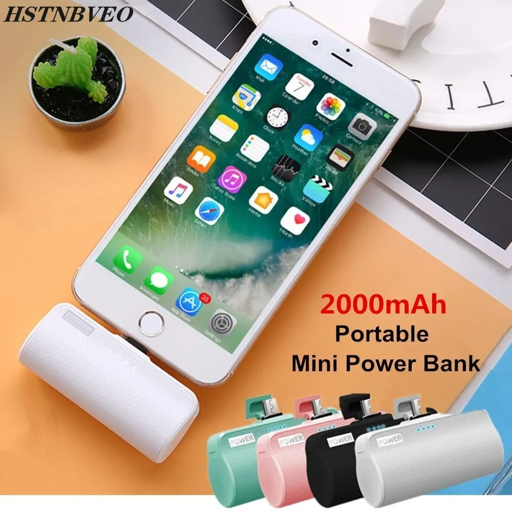 

2000mAh For Xiaomi Redmi LG Mini Power Bank Pack External Battery Charging Case For iPhone Samsung Portable Mini Cute Powerbank