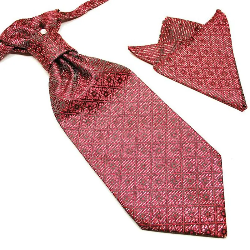 Набор галстуков галстук носовой платок Ascot свадебные цветочные галстуки для мужчин Свадебный модный мужской Карманный платок квадратный 2 шт в 1 подарок - Цвет: 19