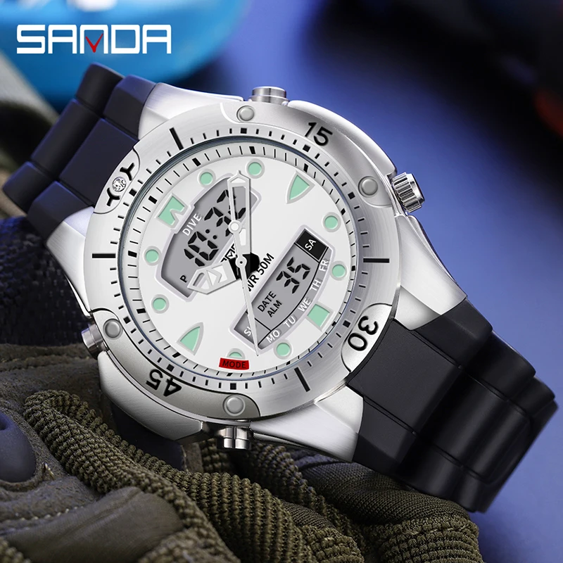 Sanda Top Luxury Sport Men Quartz Watch Casual Style Military Watches Men Waterproof S Shock Male Clock Relogio Masculino 3009