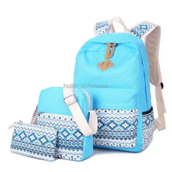 

2020 Hot Sale 3Pcs/set Backpack Women Canvas Travel Bookbags School Bags for Teenage Girls Printed Casual Fashion Trend