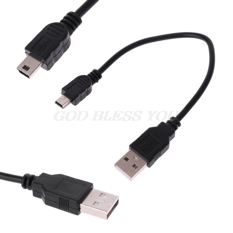 10 шт./лот, короткий USB 2,0 A штекер для Mini 5 Pin B кабель для зарядки и передачи данных, шнур-адаптер