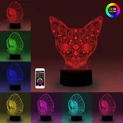 NiteApps 3D череп с Hearcover ночник настольная иллюзия Лампа подарок на день рождения приложение/сенсорное управление