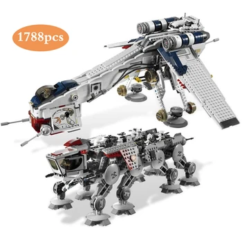 

DHL 05053 1788Pcs Genuine Star Was Republic Dropship with AT-OT Walker Set Building Blocks Bricks Compatible Lepinblock 10195