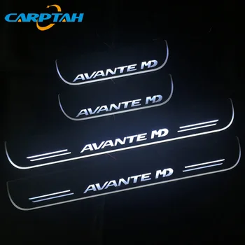 

4PCS Acrylic Moving LED Welcome Pedal Car Scuff Plate Pedal Door Sill Pathway Light For Hyundai Elantra Avante MD 2017 - 2020