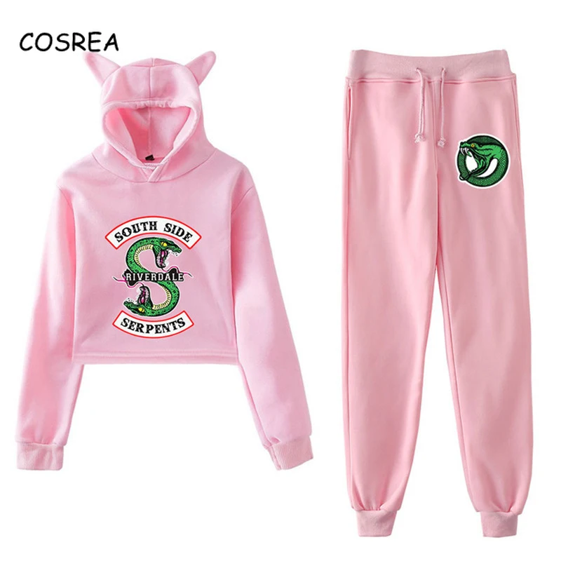 

South Side Serpents Riverdale Cosplay Costumes Women Hoodie Sweatshirts and Pants Riverdale SouthSide Girls Hoodies Tops Sets