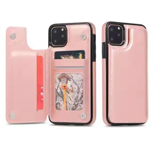 Защитный чехол для iPhone 11/iPhone 11 Pro/iPhone 11 Pro max, можно положить карты ПУ кожаный чехол анти-падение Чехол для iPhone11 - Color: Pink