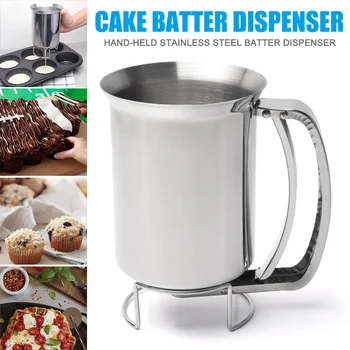 

Stainless Steel Donut Cupcake Waffle Batter Funnel Pancake Dispenser Maker Kitchen Supplies MU8669