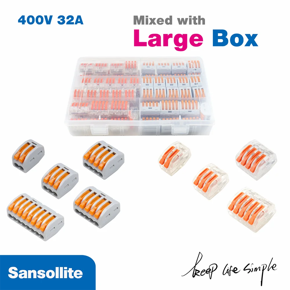 

Mixed cable connectors wire Connectors with large box quick install electrical terminals for all conductor terminal block