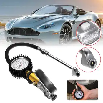 

Tyre Air Inflator Dial Pressure Meter Gauge Air Line Tyre Pump Pressure Dual Air ChuckTester for Car Truck Cycles Dinghies