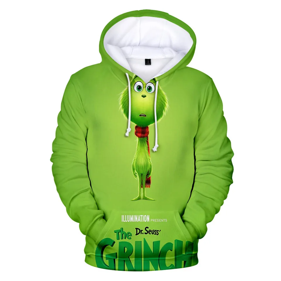 Горячая Распродажа, толстовки с 3D принтом из фильма «Grinch», мужские модные пуловеры высокого качества, уличная одежда, топы Grinch