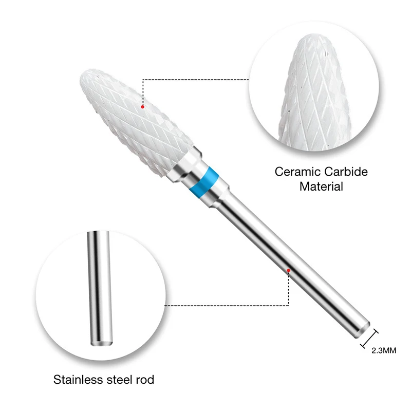 1pcs Ceramic Milling Cutter Nail Drill Bits Electric Manicure Drills Pedicure Mill Bits Machine Files Nail Art accessories Tool 3