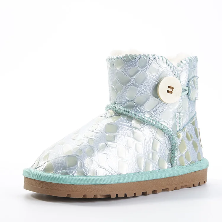 Dolakids/зимние детские ботинки; детская обувь для мальчика; теплая хлопковая обувь; нескользящие хлопковые ботинки для девочек; водонепроницаемая кожаная обувь - Цвет: Небесно-голубой