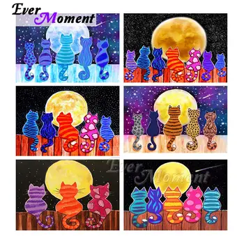 

Ever Moment Diamond Painting Animal Cartoon Cat Full Square Drills Handmade Embroidery Gift Mosaic Home Decoration 3F2431