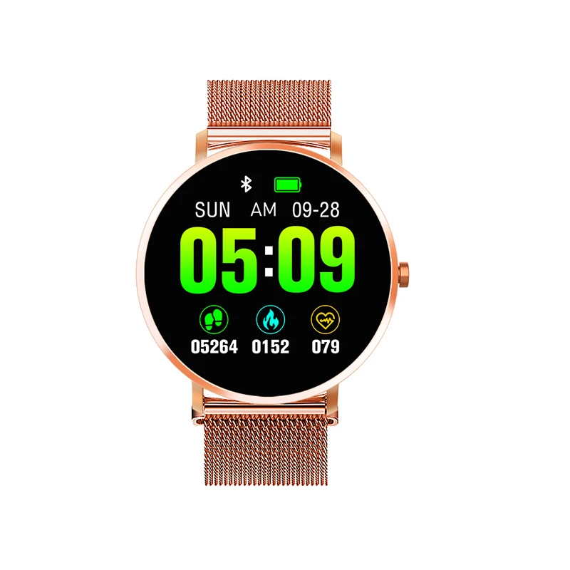 Смарт-часы на Android, мужские часы с монитором сердечного ритма, умные часы для женщин, фитнес-браслет, водонепроницаемый спортивный браслет для телефонов - Цвет: Gold steel strap
