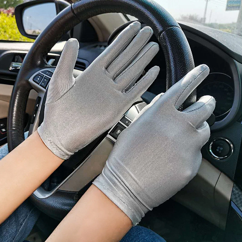 Fashion 1 Pair Spring Summer Spandex Gloves Men Black White Etiquette Thin Stretch Gloves Dance Tight White Jewelry Gloves best men's leather gloves for winter