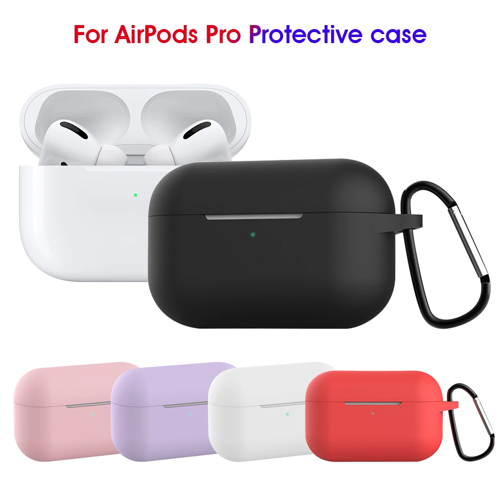 Силиконовый чехол с крючком для наушников Apple Airpods Pro подвесной пряжкой гарнитура