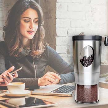 

Hand-Cranked Coffee Grinder with Folding Handle Stainless Steel Coffee Grinder