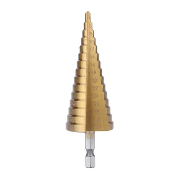 

Hex Titanium Step Cone Drill Bit Hole Cutter 4-32MM HSS 4241 For Sheet Metal Tool