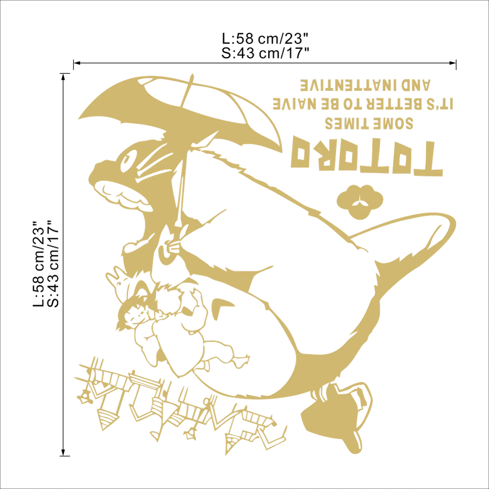 DIY wall art Miyazaki Totoro flight wall stickers kids rooms home decoration wall stickers living room bedroom accessories