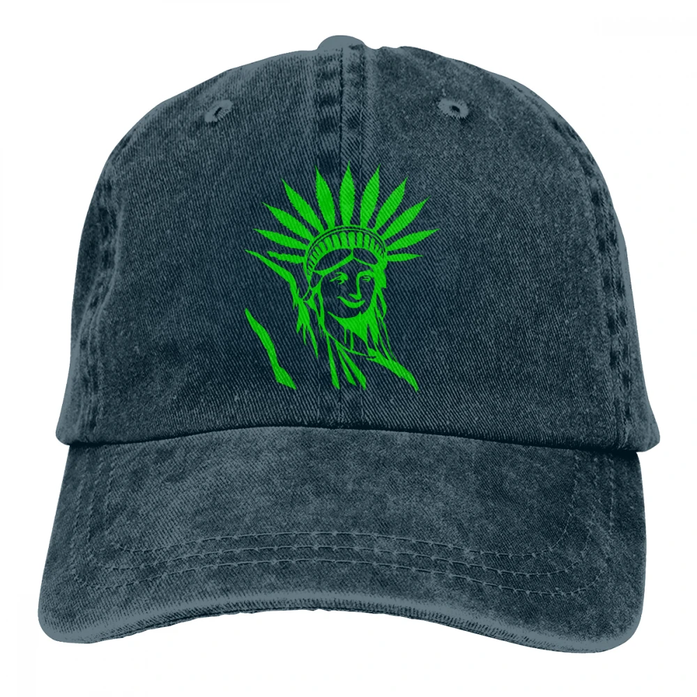 Травяная Статуя Свободы травяной Горшок Лист Casquette черный унисекс Мужские Женские джинсовые бейсболка с ремешком кепки Регулируемый Гольф папа шляпа