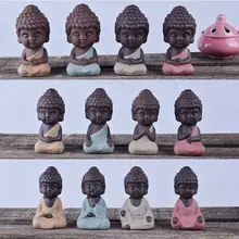 4 traditional cute little Buddha statues, Indian mandala sculpture tea pets C63B