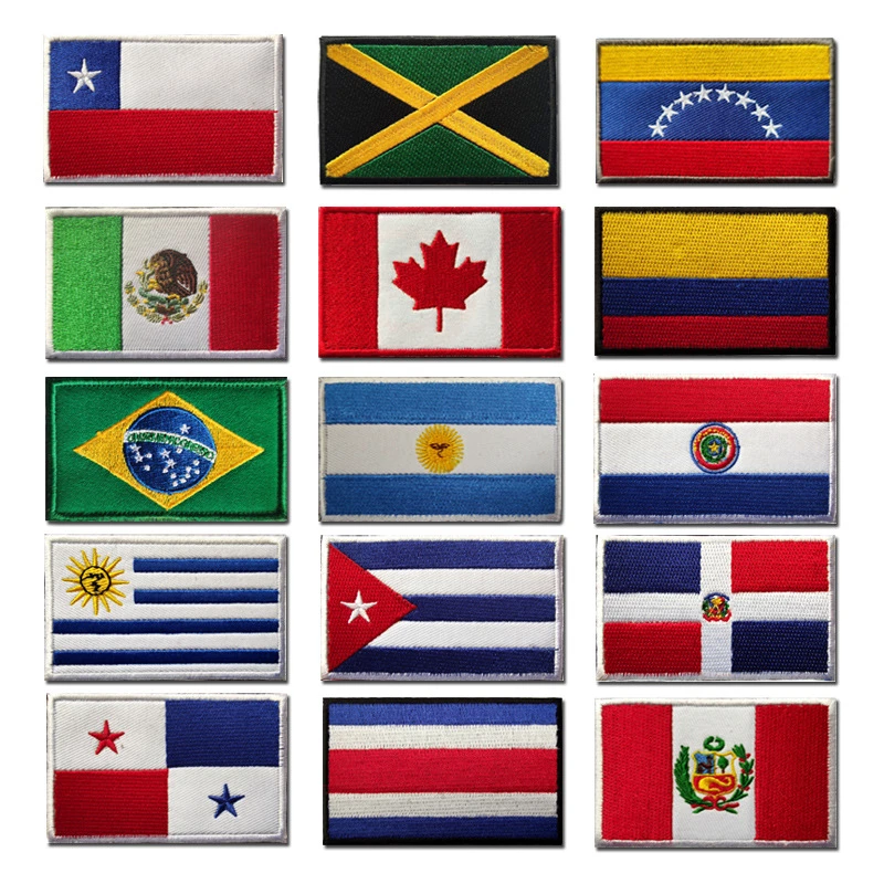 Anual desencadenar Repeler Banderas de países de América, México, Puerto Rico, Argentina, Estados  Unidos, Canadá, Brasil, El País, parches bordados, insignias, venta al por  mayor|Parches| - AliExpress