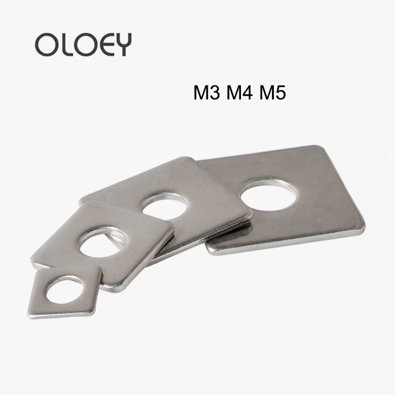 

High Quality Square Gasket Square Flat Pad/washers Curtain Wall 304 Stainless Steel 10~20pcs M3 M4 M5 Metalworking