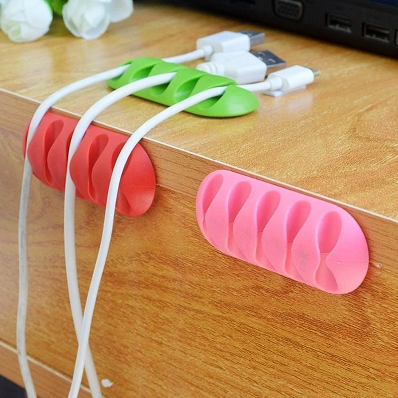 

Multipurpose Wire Cord Cable Tidy Holder Drop Clips Organizer Line Fixer Winder Candy Colors Compatible Portable Protection Wire