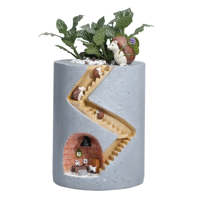 

R7A8M4 Light Forest Live-rabbit Outing Flower Pot Hot Sale 2021