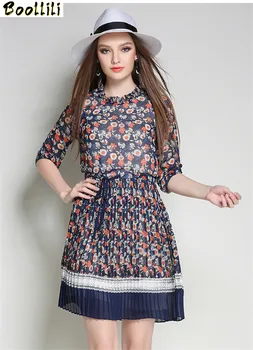 

Half Sleeve Elegant Dress Women Chiffon Plus Size 5XL Blue Floral Dress Summer Dresses Casual Clothes Women Vestidos Mujer