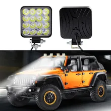 #Special Offers 2pcs 48W 16LED Work Light Fog Lamps White LED Light 6000K FLOOD Car Work Lights Mounting Brackets Car Lamp Auto Parts #Special Offers 2pcs 48W 16LED Work Light Fog Lamps White LED Light 6000K FLOOD Car Work Lights Mounting Brackets Car Lamp Auto Parts