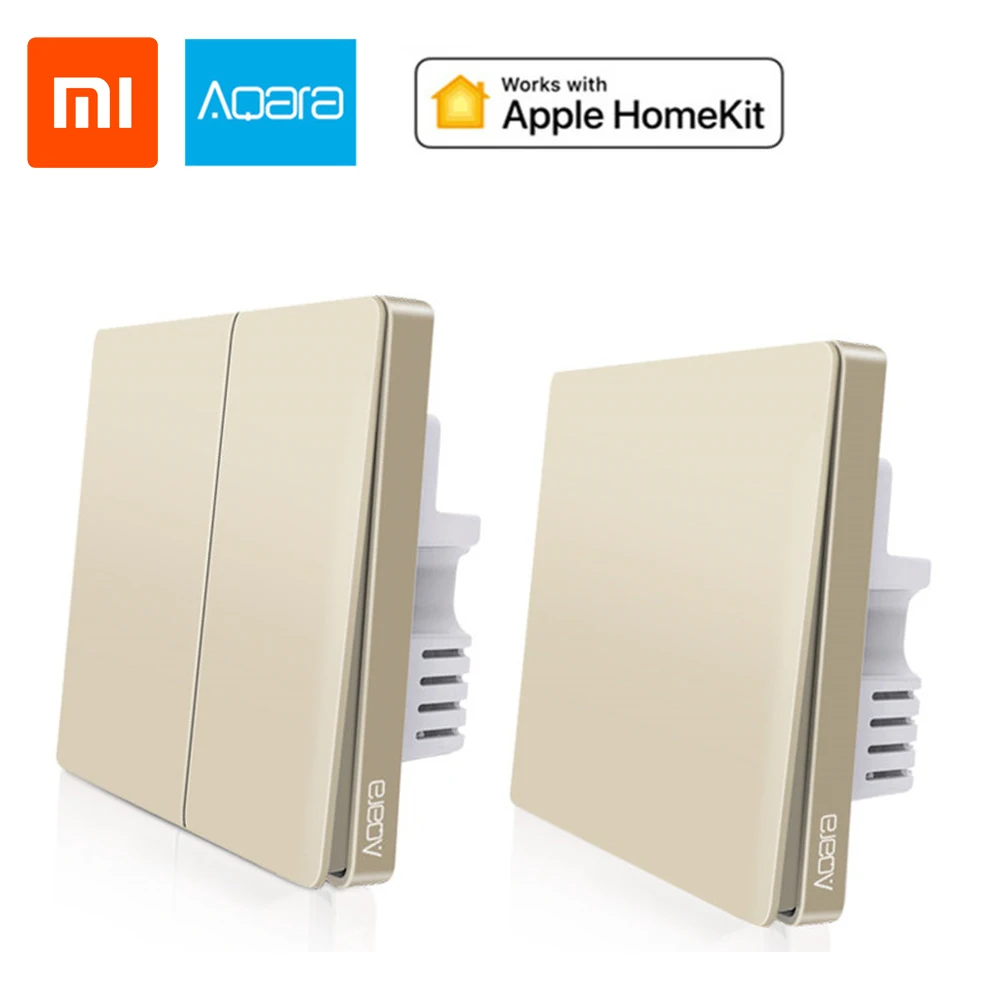 

Original Xiaomi Aqara Mijia Wall Switch Smart Light ZigBee Switches Remote Control Gold Version 2019 Newest for apple homekit